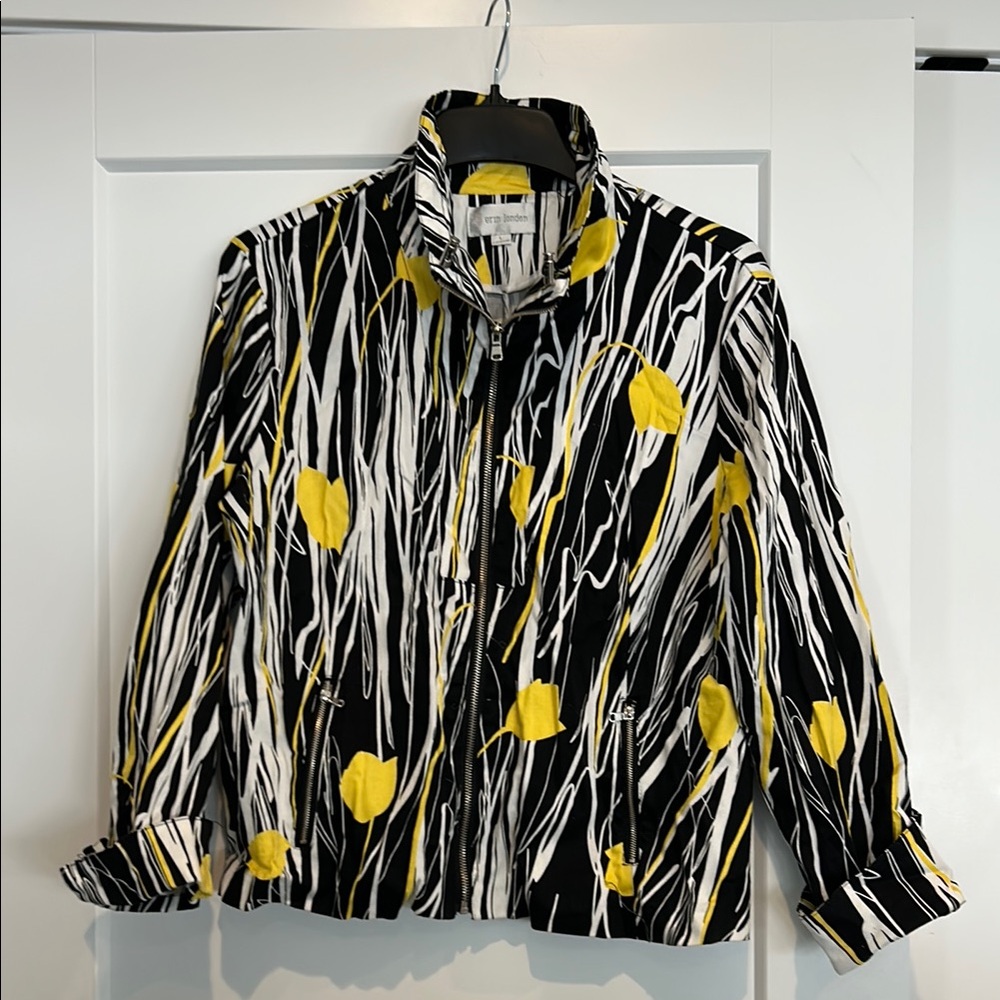 Erin London Black and Yellow abstract jacket size large
